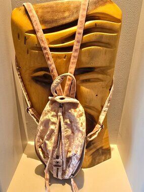 Mini velvet back pack pearl pink